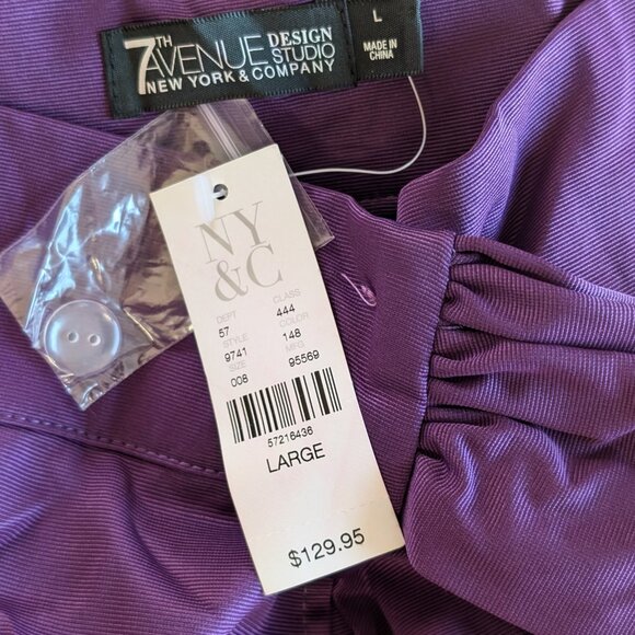 Purple Hi-Lo Maxi Skirt Large Seventh Avenue Design Studio NY&C Brand New - Picture 10 of 16